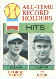 1979 Topps Baseball Cards      411     George Sisler/Ty Cobb ATL